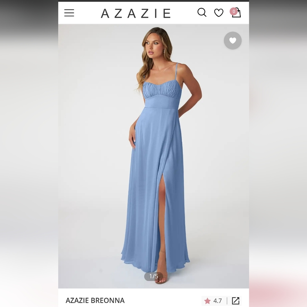 Azazie Breonna stele blue dress A4